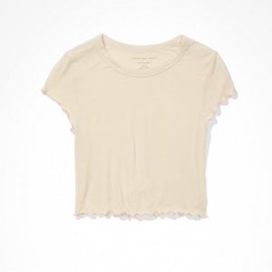 Tan cropped tee